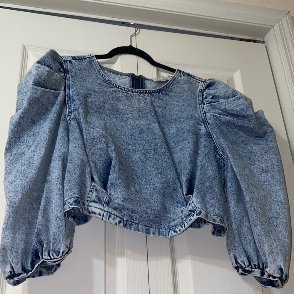 Eloquii Cropped Denim Top